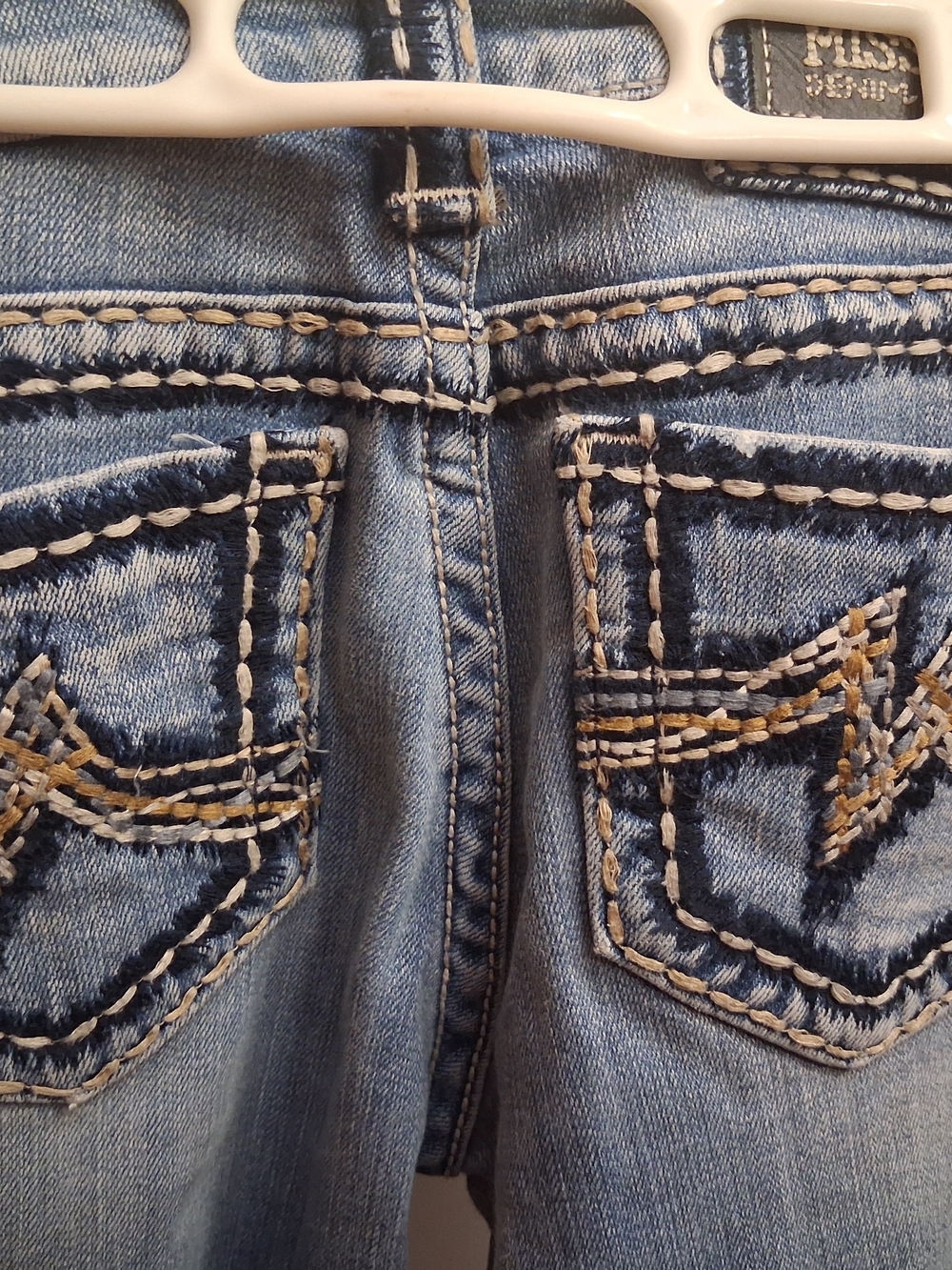 Miss Me Sunny boot Light Blue Denim Jeans with Contrasting Pocket Stitching - Picture 3 of 10